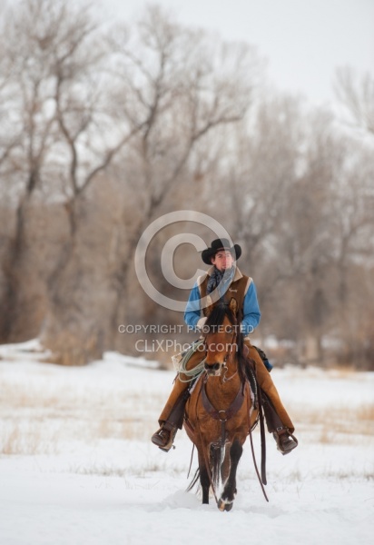 Winter Riding Western Vertical