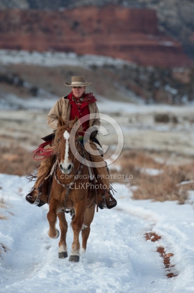 Winter Riding Western Vertical