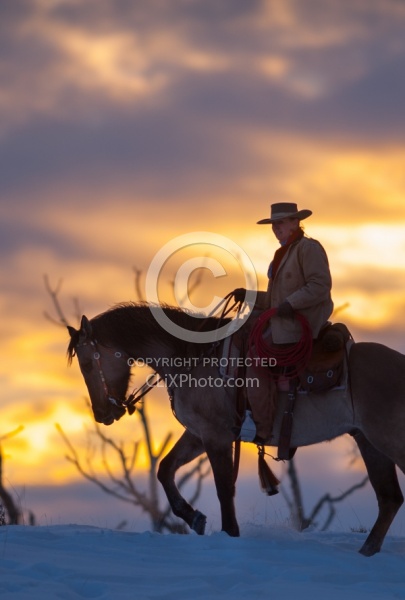 Winter Western Silhouette