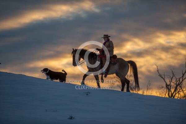 Winter Western Silhouette