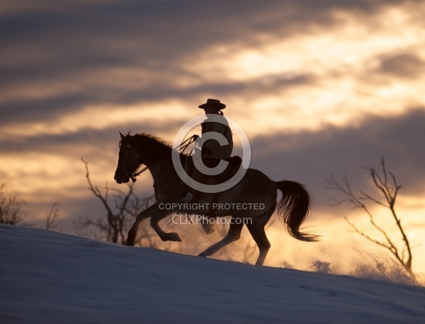 Winter Western Silhouette