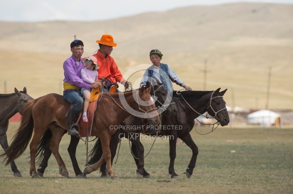 Family at the Nadaam Festival