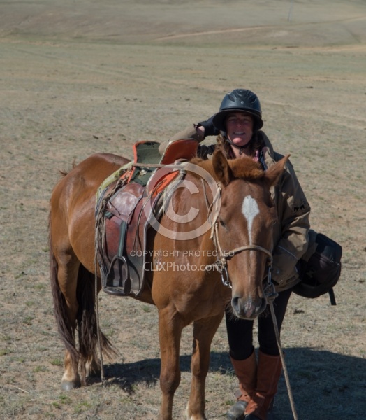 Shawn tries out the Mongolian Saddle