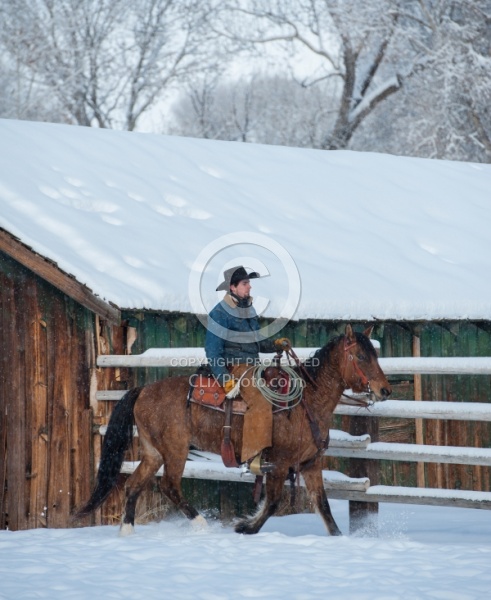 Winter Riding Western Vertical
