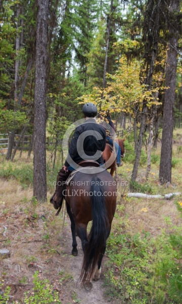 Joe on Pilgrim on the Trail at Bar W