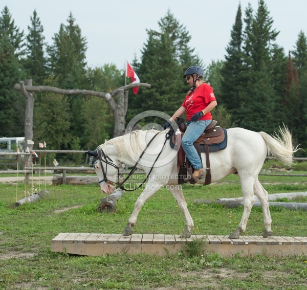 Eydie and Chamar Go Over the Bridge at Horse Country Campgrounds