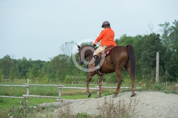 Cinette and Blaze coming down the Hill at Horse Country Campgrou