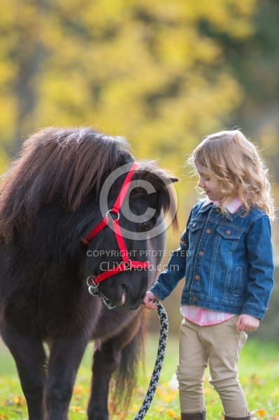 Girl with Miniature Horse