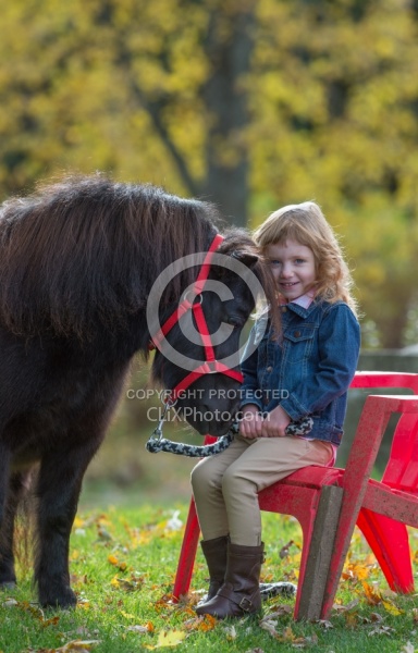 Girl with Miniature Horse