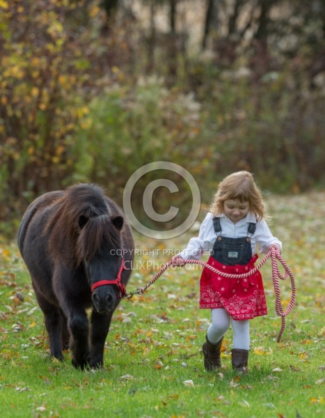 Girl with Miniature Horse