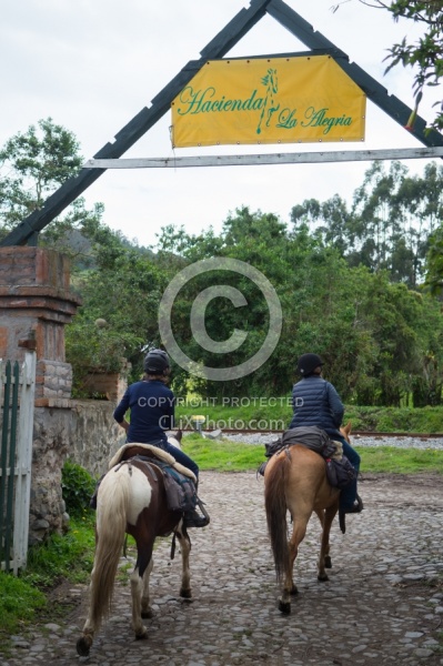 Ali and Heather Riding at Hacienda La Alegria