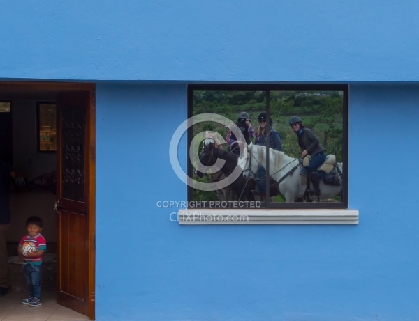 Reflections in a House Window on the Way to Bomboli