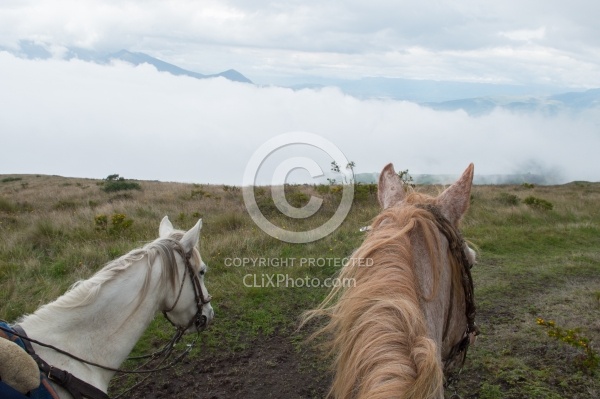 Riding Above the Clouds   on the Way to Bomboli