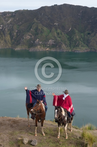 Gabriel and Rodrigo at  Crater Lake at Quilotoa volcano