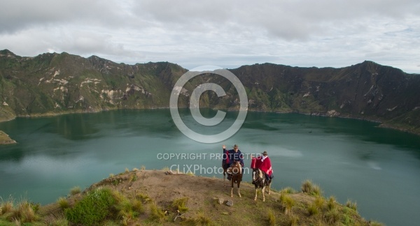 Gabriel and Rodrigo at  Crater Lake at Quilotoa volcano