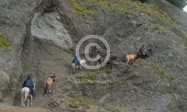 Riding around  Crater Lake at Quilotoa volcano