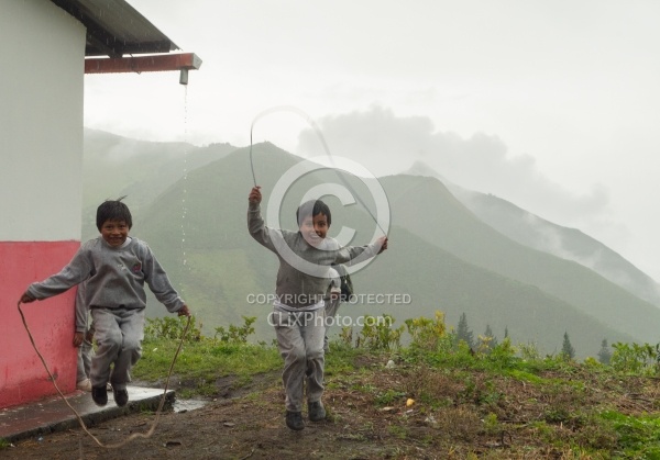 Lunch Stop at a Local School in the Andes, Ecuador