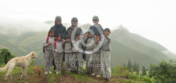 Ali, Heather and Nathalie with the kids from  a Local School in