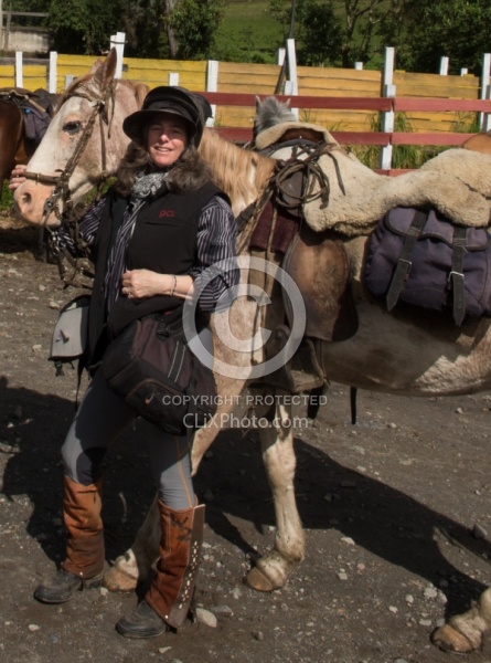 Shawn and Chuggo  at Hosteria San Jose  in Sigchos, Ecuador