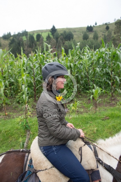 Ali Sporting a Flower on the High Andes Ride