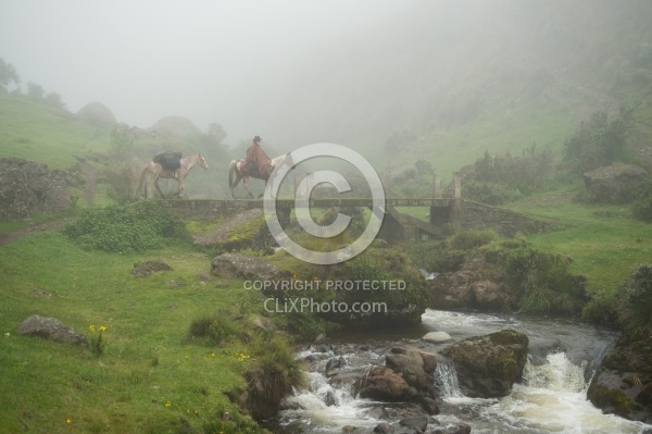 River Crossing in the high Andes