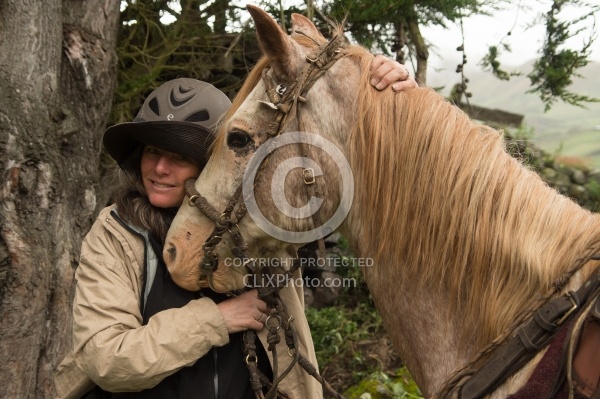 Shawn and Chuggo at Angels farm in the high Andes,Ecuador