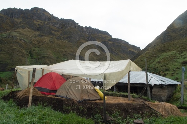 Camping in the High Andes at Angels farm