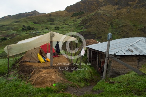 Camping in the High Andes at Angels farm