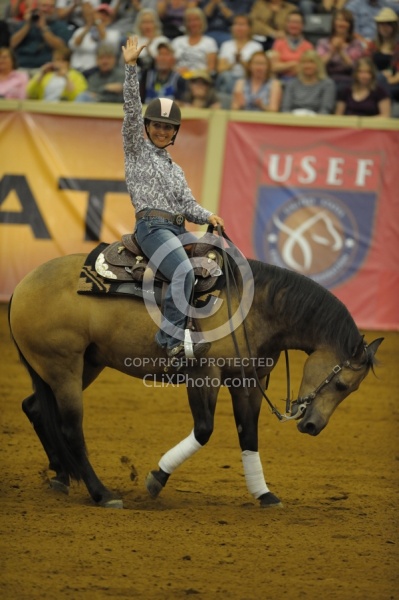 Gina Miles and Hollywood Aces  Ariat Kentucky Reining Cup