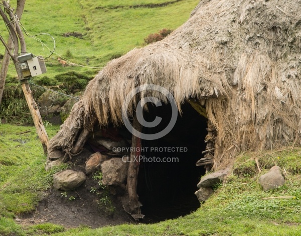 Typical Hut in the High Andes with Electricity