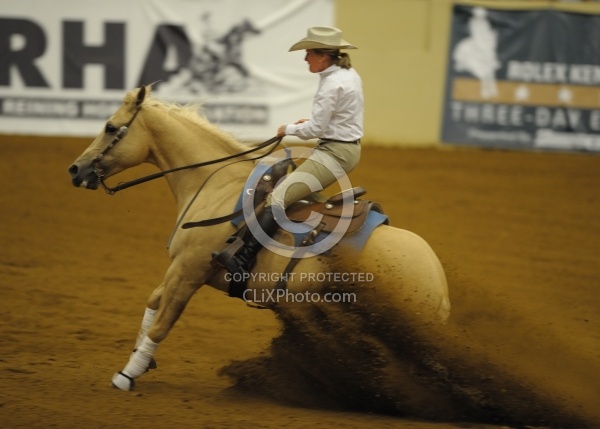 Karen O Connor and Chevy Dun It  Ariat Kentucky Reining Championship