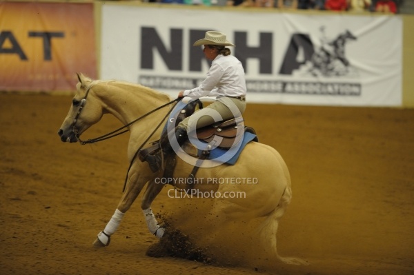Karen O Connor and Chevy Dun It  Ariat Kentucky Reining Cup