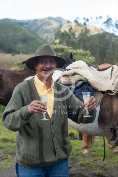 Celebratory Champagne at End of  Ride