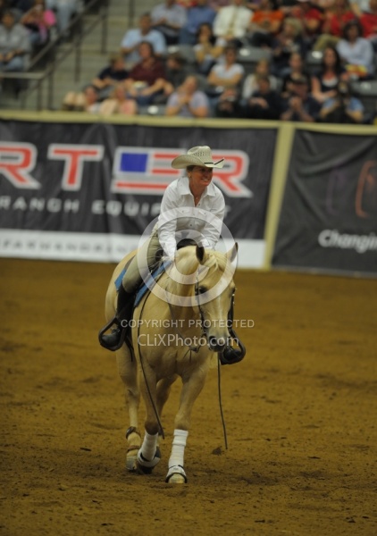 Karen O Connor and Chevy Dun It  Ariat Kentucky Reining Cup