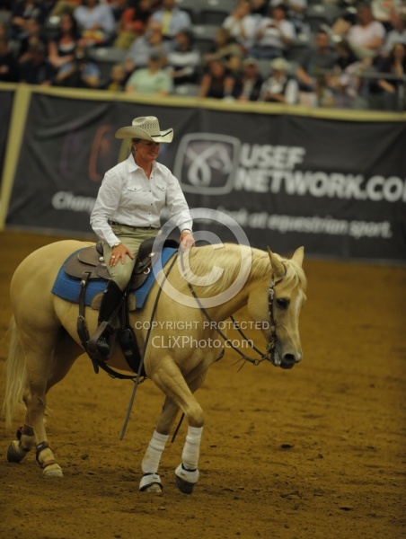 Karen O Connor and Chevy Dun It  Ariat Kentucky Reining Cup