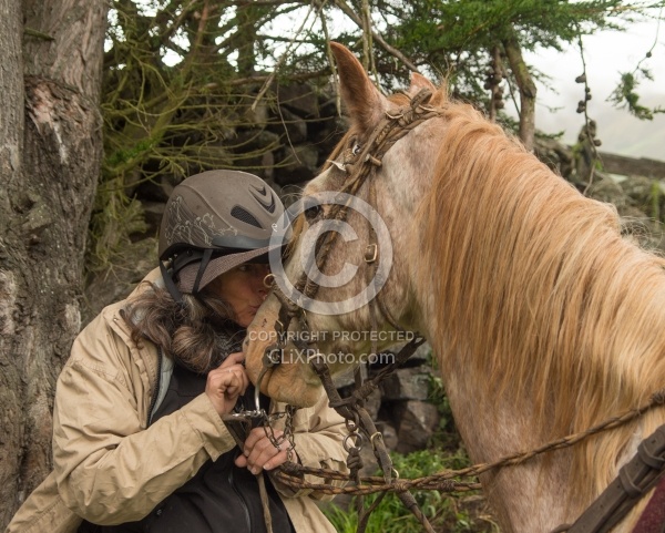 Shawn and Chuggo at Angels farm in the high Andes,Ecuador