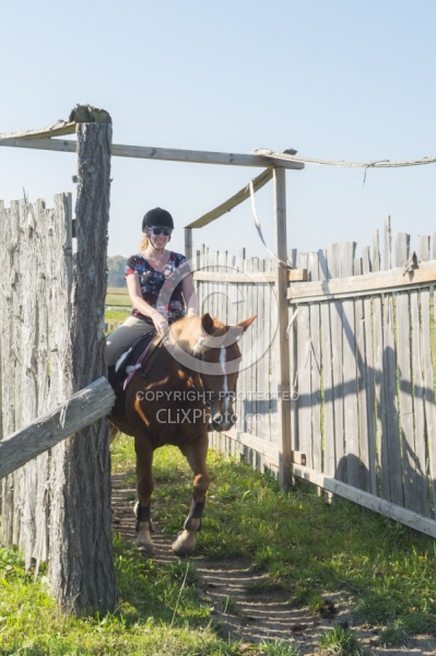 Rider at Horse Country Campground Playing in the Obstacle Course