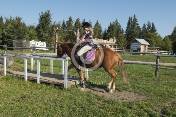Rider at Horse Country Campground Playing in the Obstacle Course