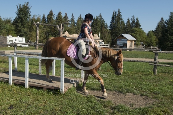 Rider at Horse Country Campground Playing in the Obstacle Course