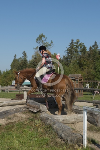 Rider at Horse Country Campground Playing in the Obstacle Course