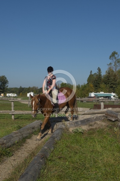 Rider at Horse Country Campground Playing in the Obstacle Course