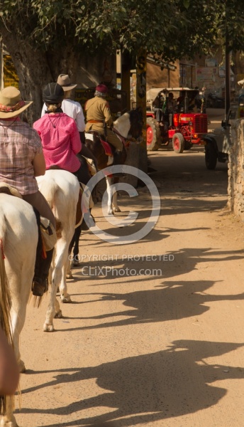 Riding Through the Villages in india
