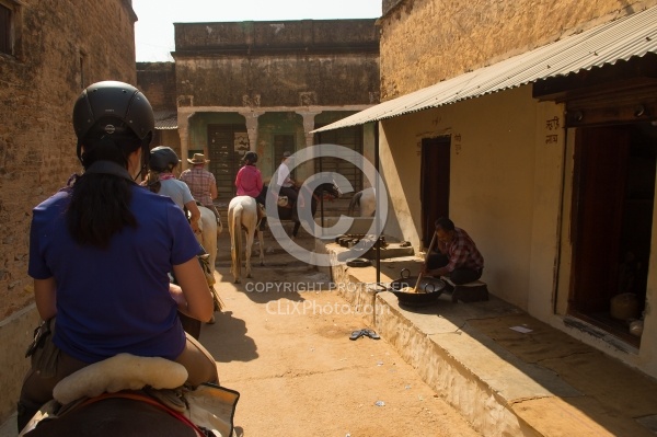 Riding Through the Villages in india