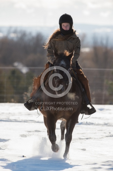 Youth Riding in Winter