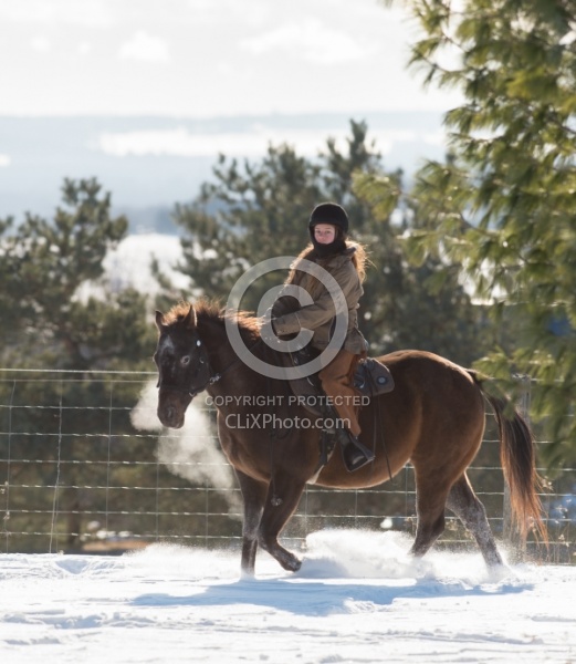 Youth Riding in Winter