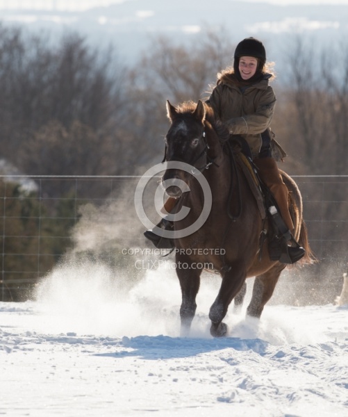Youth Riding in Winter