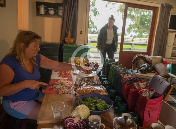 Angie Sorting Out Lunches at Hunter Valley Station
