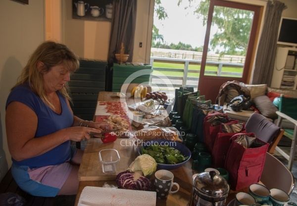 Angie Sorting Out Lunches at Hunter Valley Station