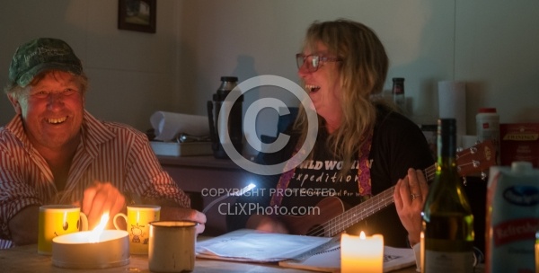 Angie Plays the Ukulele at Boundary Hut, Wild Womens Expeditions with Adventure Horse Trekking New Zealand