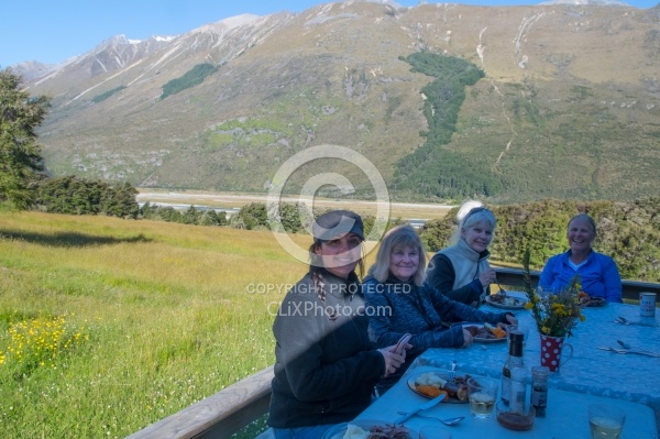 Dinner on the Deck at Boundary Hut, Wild Womens Expeditions with Adventure Horse Trekking New Zealand